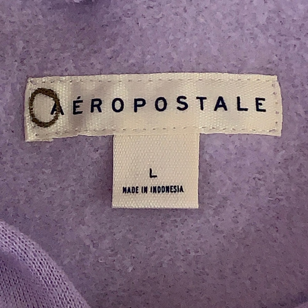Aeropostale Womens Large Purple Fleece Aero Original Logo Pullover Hoodie NWT - Picture 7 of 15